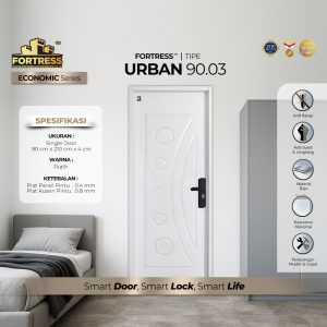 Pintu Fortress Tipe URBAN 90.03 Bahan Baja Warna Putih
