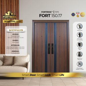 Pintu Fortress Tipe FORT 150.17 Bahan Baja Motif Kayu